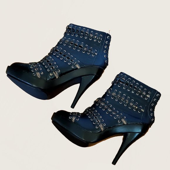 Jeffrey Campbell Leather Stiletto Boots - Picture 3 of 10